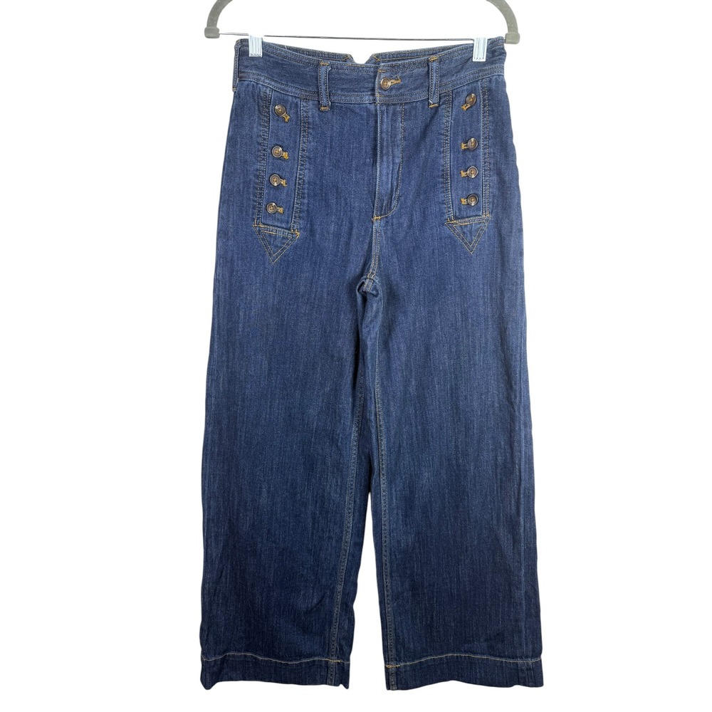 Anthropologie x Pilcro Wide Leg High Rise Sailor Style Jeans Size 28